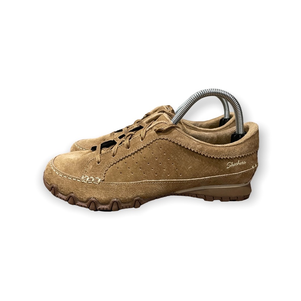 Skechers Bikers Women's Tan Suede Comfort Walking Trail Shoe 9 Relaxed Fit
